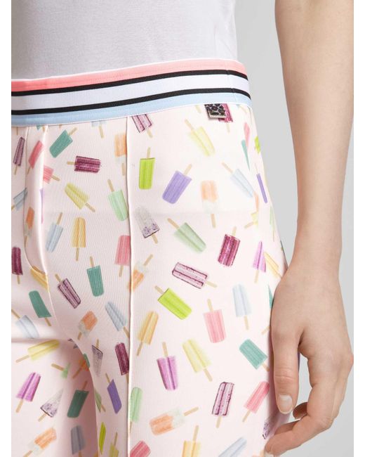 Marc Cain Multicolor Hose mit Allover-Muster und elastischem Bund
