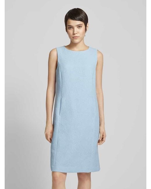 White Label Blue Knielanges Kleid mit Rundhalsausschnitt