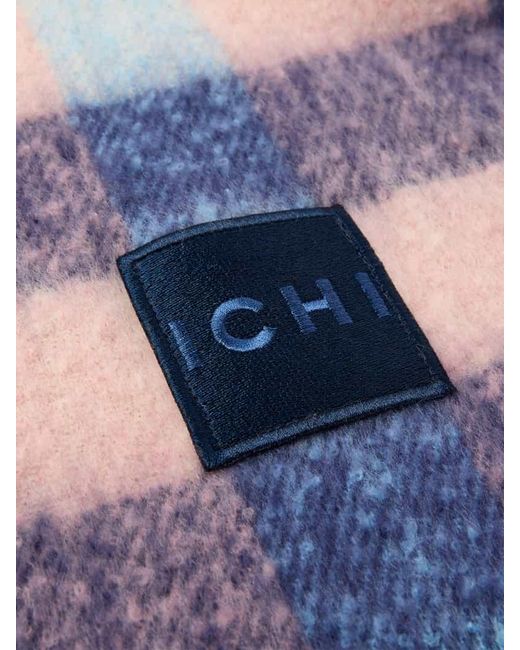 Ichi Blue Schal mit Logo-Patch Modell 'Ilaja'