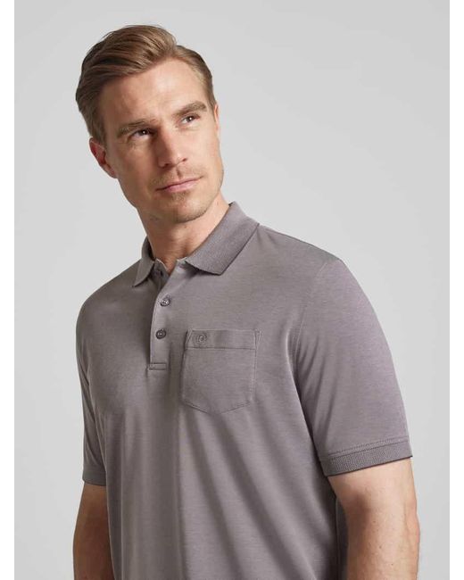 Bugatti Regular Fit Poloshirt mit Brusttasche in Gray für Herren