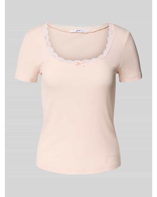 Guess Pink Pyjama-Oberteil mit Spitzenbesatz Modell 'LIA'