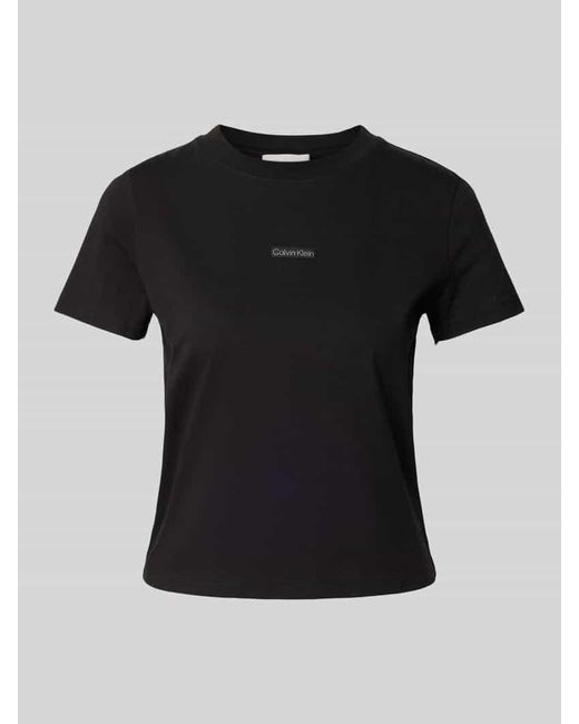 Calvin Klein Black Regular Fit T-Shirt mit Label-Patch