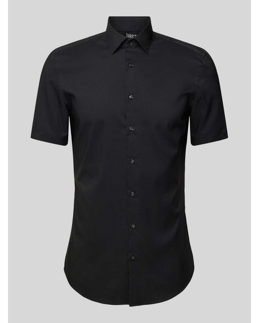 Jake*s Slim Fit Zakelijk Overhemd Met 1/2-mouwen in het Black voor heren
