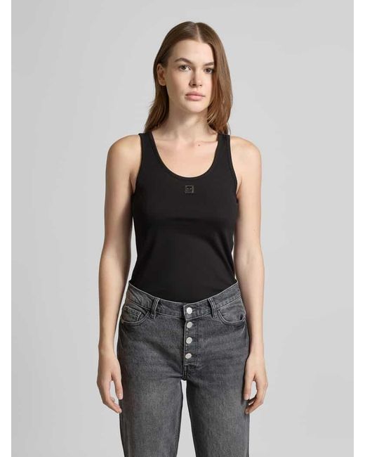 ARMANI EXCHANGE Black Top Mit Label-Patch