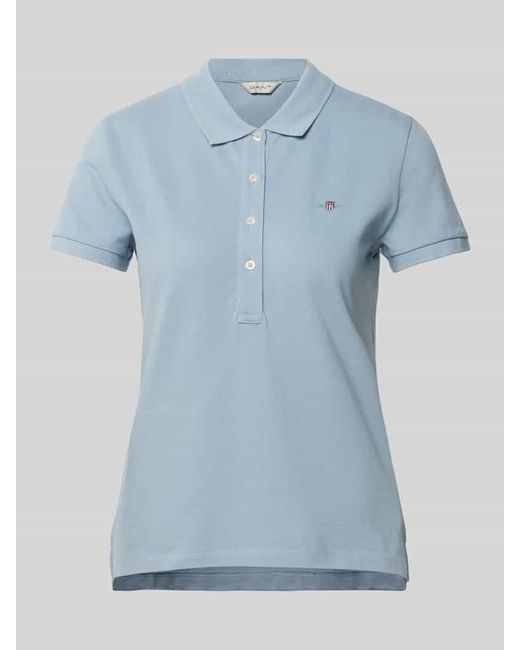 Gant Blue Slim Fit Poloshirt mit Label-Stitching