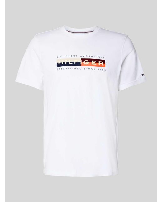 Tommy Hilfiger Regular Fit T-Shirt Van Puur Katoen in het White voor heren