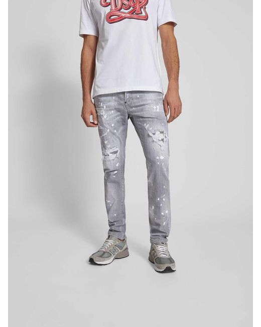 DSquared² Skinny Fit Jeans im Destroyed-Look in Gray für Herren