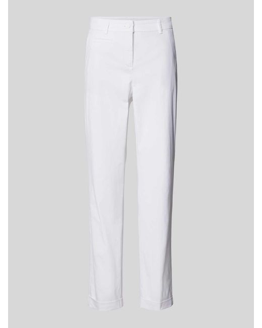 Cambio White Slim Fit Hose mit Knopfverschluss Modell 'STELLA'