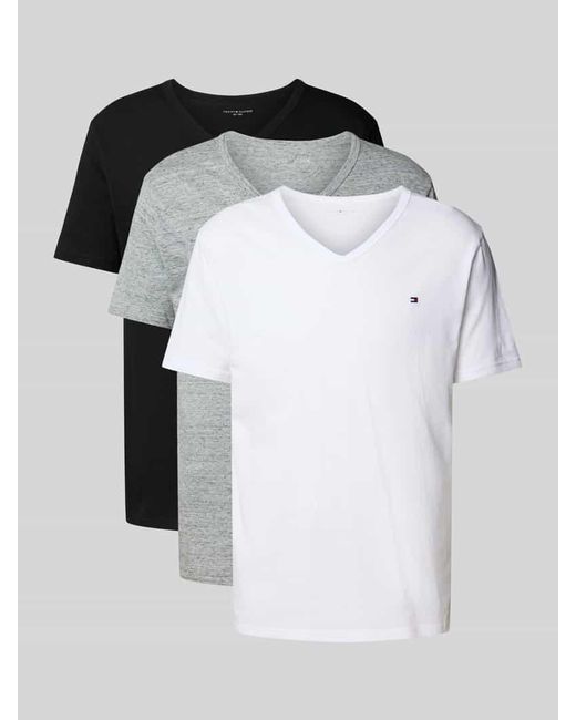 Tommy Hilfiger T-Shirt Set aus reiner Baumwolle im 3er-Pack in Black für Herren