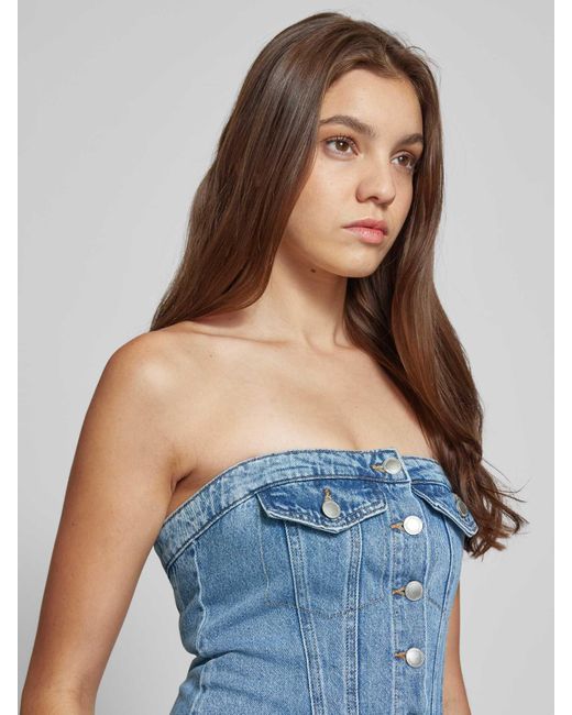 ONLY Blue Jeanskleid mit Brusttaschen Modell 'JASMINE'