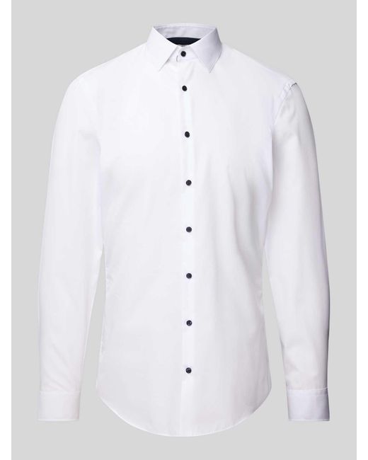 Jake*s Super Slim Fit Zakelijk Overhemd Met Knoopsluiting in het White voor heren