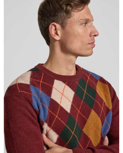 Gant Strickpullover mit Rundhalsausschnitt in Red für Herren