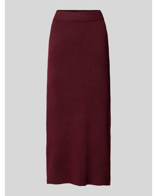 Vero Moda Gebreide Midirok Met Loopsplit, Model 'Whitney' in het Red