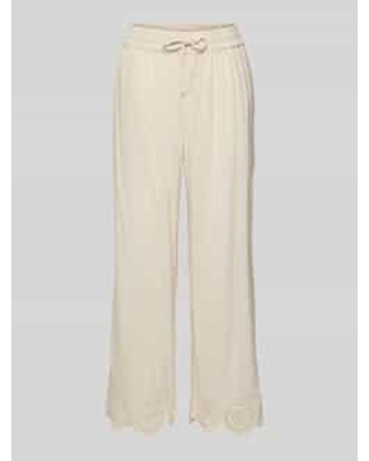 Freequent Wide Leg Stoffen Broek Met Broderie Anglaise in het White