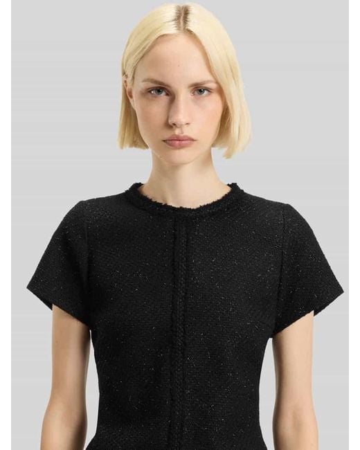 HUGO Black Regular Fit Etuikleid aus Baumwoll-Bouclé Modell 'KIFARA'