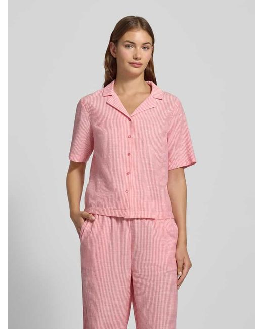 Pieces Pink Regular Fit Hemdbluse aus Baumwoll-Leinen-Mix Modell 'PIA'