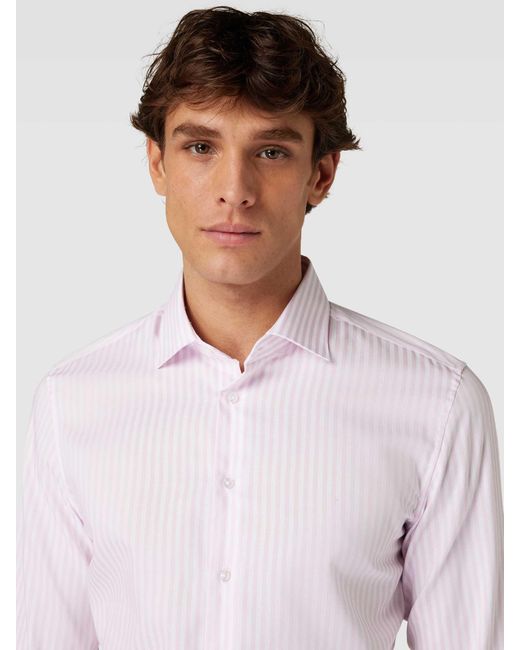 Seidensticker Slim Fit Zakelijk Overhemd Met Streepmotief in het Pink voor heren