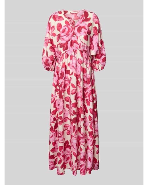 MSCH Copenhagen Red Maxikleid mit V-Ausschnitt Modell 'Edrina'