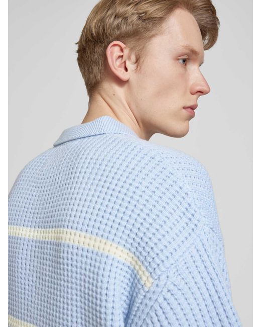 BLKVIS Relaxed Fit Poloshirt Met Structuurmotief in het Blue voor heren
