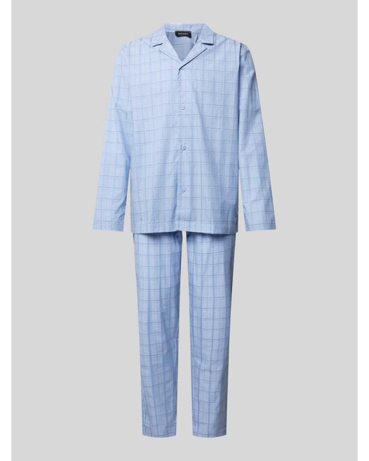 Hanro Pyjama Met All-over Motief in het Blue voor heren