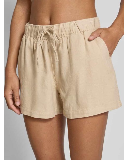 ONLY Natural Loose Fit Shorts aus Viskose-Leinen-Mix Modell 'CARO'