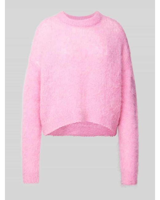 American Vintage Pink Strickpullover Mit Gerippten Abschlüssen Modell 'Bymi'