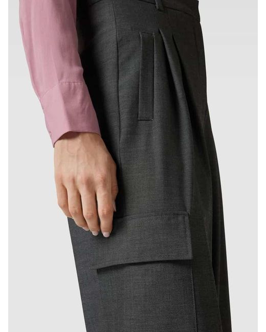 Seductive Gray Oversized Stoffhose mit aufgesetzten Taschen Modell 'FRANKIE'