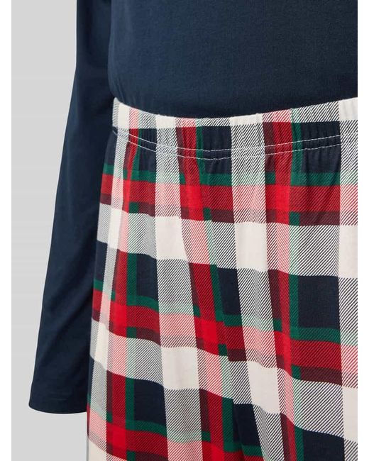 Schiesser Relaxed Fit Pyjama-Set mit Brusttasche in Blue für Herren