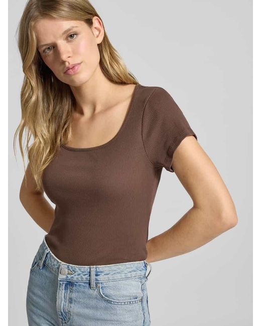 Levi's Brown T-Shirt mit Karree-Ausschnitt