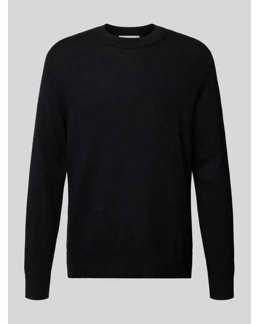 SELECTED Regular Fit Gebreide Pullover Van Zuivere Merinowol, Model 'Tray' in het Black voor heren