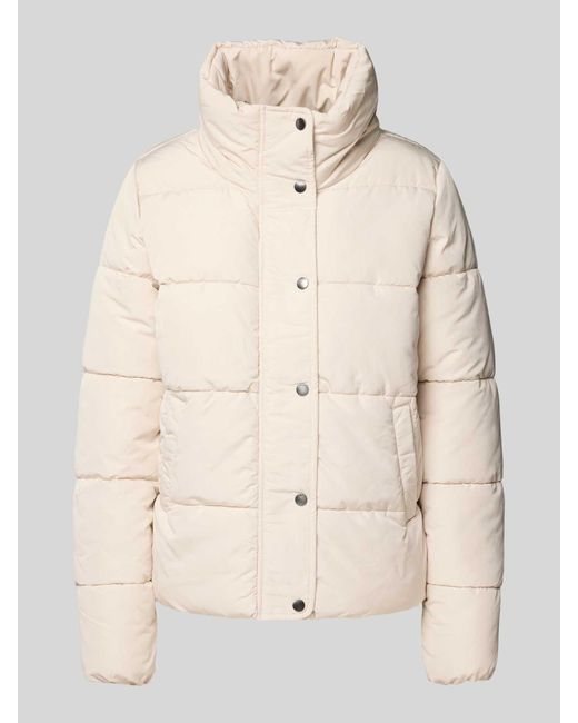 ONLY Regular Fit Gewatteerd Jack Met Opstaande Kraag, Model 'Newcool' in het Natural