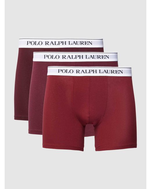 Polo Ralph Lauren Boxershorts mit elastischem Logo-Bund im 3er-Pack in Red für Herren