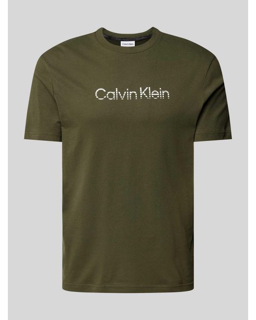 Calvin Klein T-shirt Met Labelprint in het Green voor heren