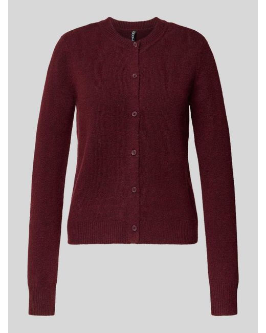 Pieces Regular Fit Gebreid Jack Met Wol, Model 'Malou' in het Red