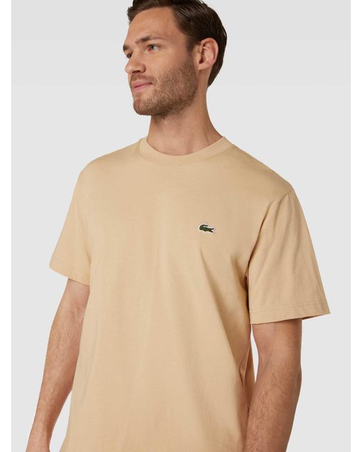 Lacoste T-Shirt mit Rundhalsausschnitt Modell 'BASIC' in Natural für Herren