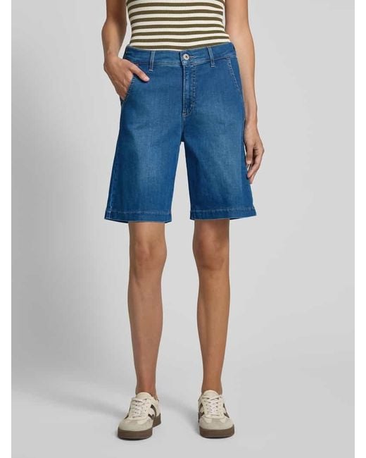 Brax Blue Baggy Fit Jeansbermudas mit Eingrifftaschen Modell 'STYLE.MAINE'