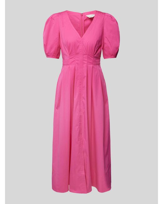 Ted Baker Midi-jurk Met Pofmouwen in het Pink