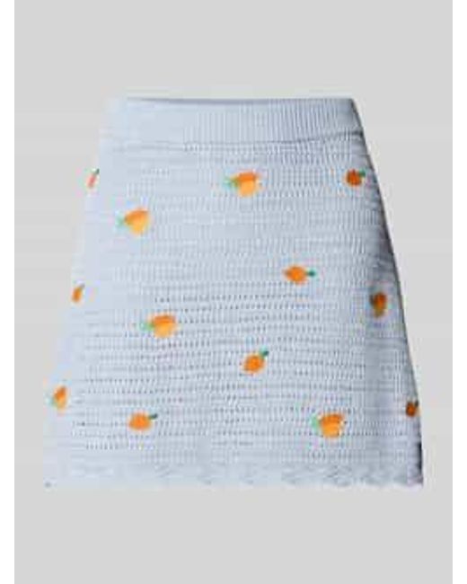 Pepe Jeans Gebreide Rok Met Ajourpatroon in het Blue