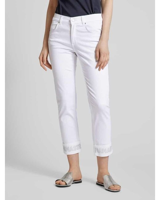 ANGELS Cropped Jeans in unifarbenem Design Modell 'Cici' in White für Herren