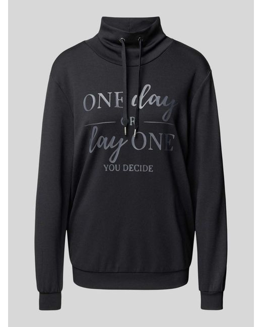 Soya Concept Sweatshirt Met Opstaande Kraag En Tunnelkoord, Model 'Banu' in het Blue