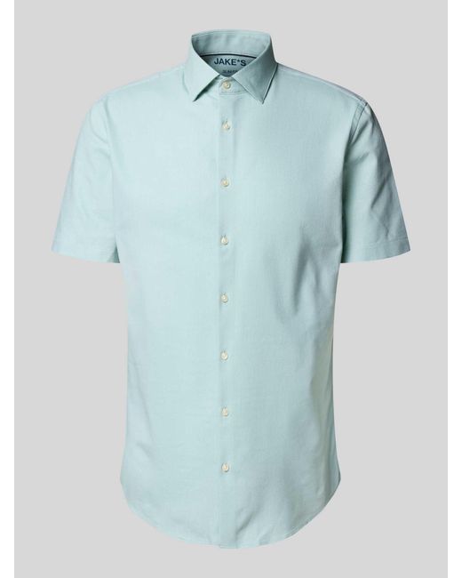 Jake*s Slim Fit Zakelijk Overhemd Met Knoopsluiting in het Blue voor heren