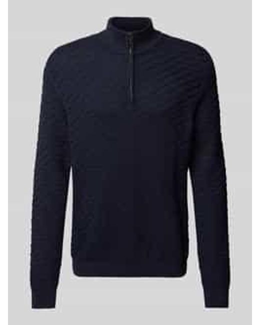 S.oliver Regular Fit Pullover Van Puur Katoen Met Structuurmotief in het Blue voor heren