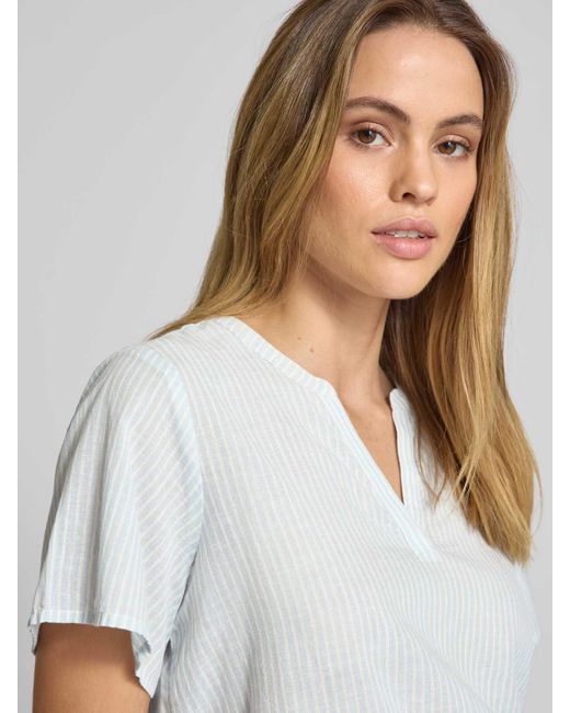 Vila Regular Fit Blouseshirt Met Tuniekkraag in het White