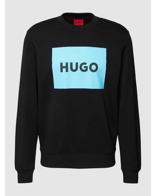 HUGO Sweatshirt mit Label-Print in Black für Herren