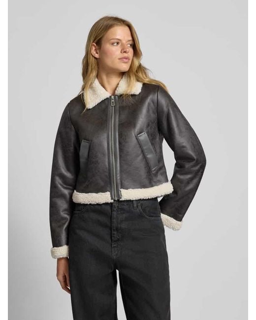 ONLY Black Regular Fit Jacke in Leder-Optik Modell 'BETTY'
