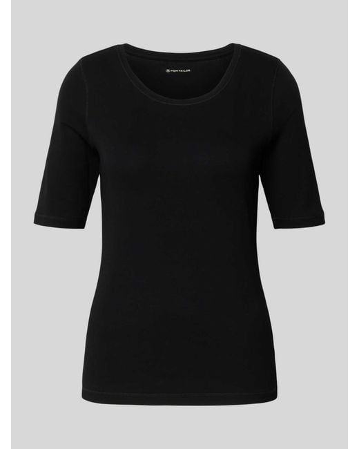 Tom Tailor Regular Fit T-Shirt Van Katoenmix in het Black
