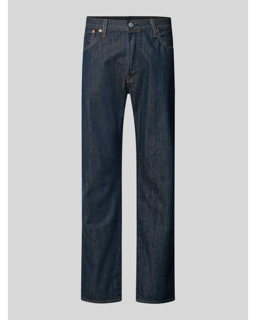 Levi's Straight Fit Jeans Met Knoopsluiting in het Blue voor heren
