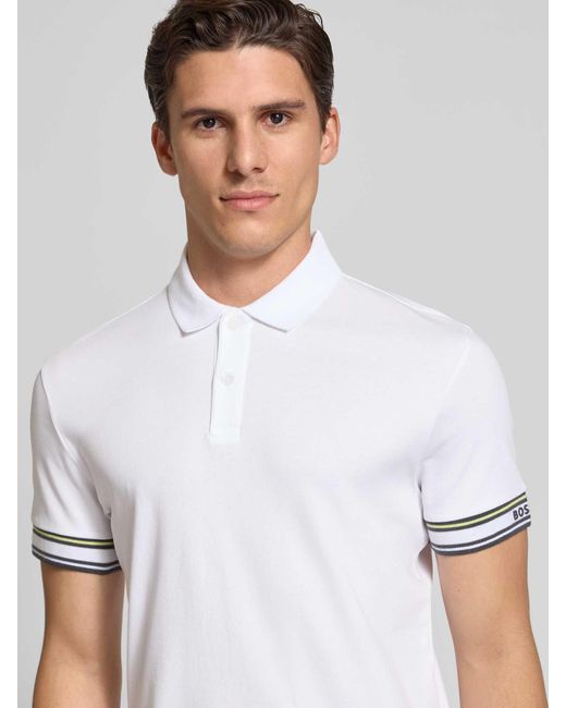 Boss Slim Fit Poloshirt Van Zuiver Katoen, Model 'Polozone' in het White voor heren