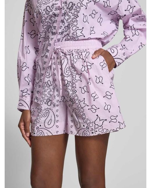 Essentiel Antwerp Pink Loose Fit Shorts mit Motiv-Print Modell 'HISSELS'