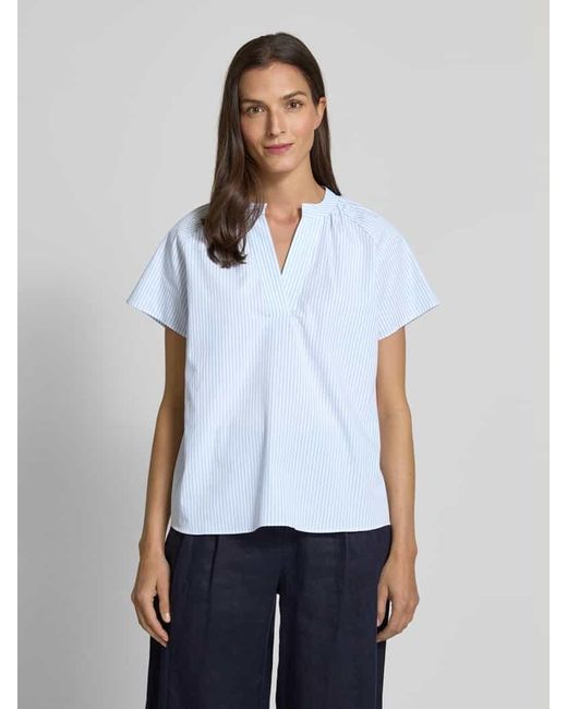 Rich & Royal Blue Regular Fit Bluse mit Tunikakragen